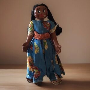 Vintage Folk Art Mexican Oil Cloth Maria Doll
